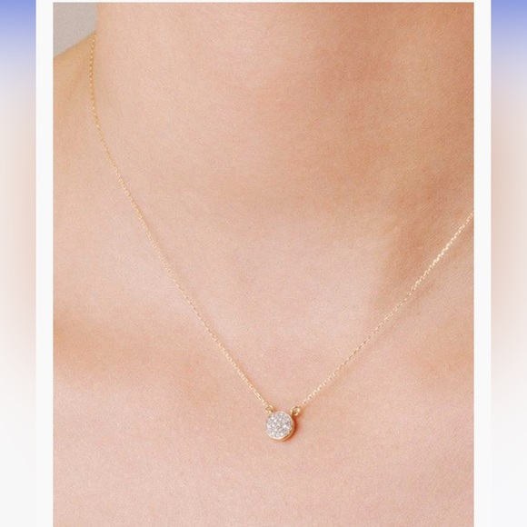 Adina Reyter Diamond Pave Disc 14k Gold Necklace - Picture 3 of 4